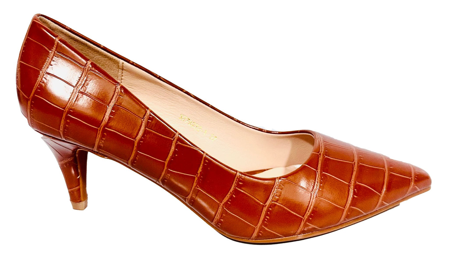 Tacon Bajo Zapato Para Dama Inglese Stella Camel Coco 3Z79245-1