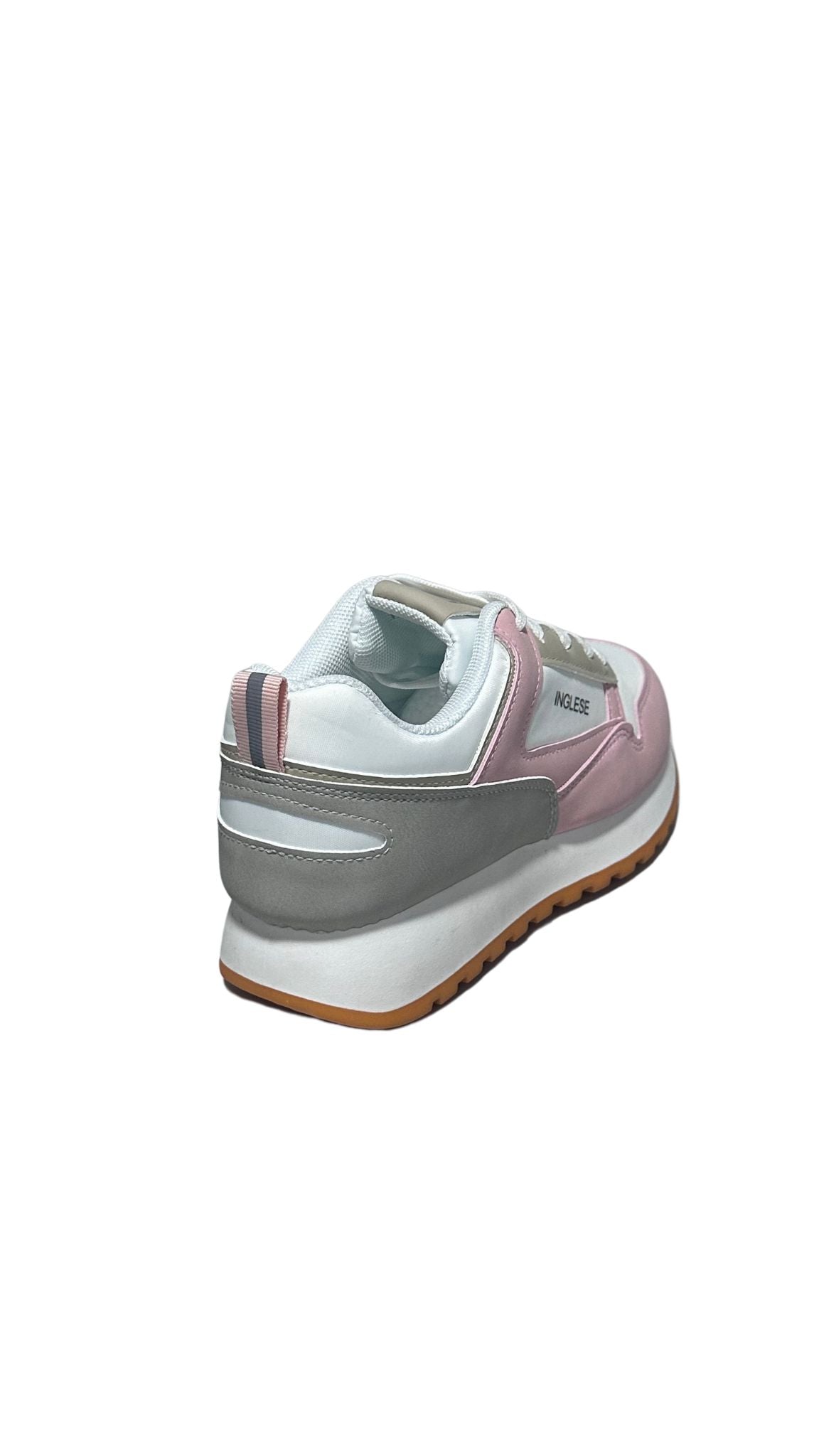 Zapatos Deportivos Casuales Dama Inglese Derby Blanco Rosa