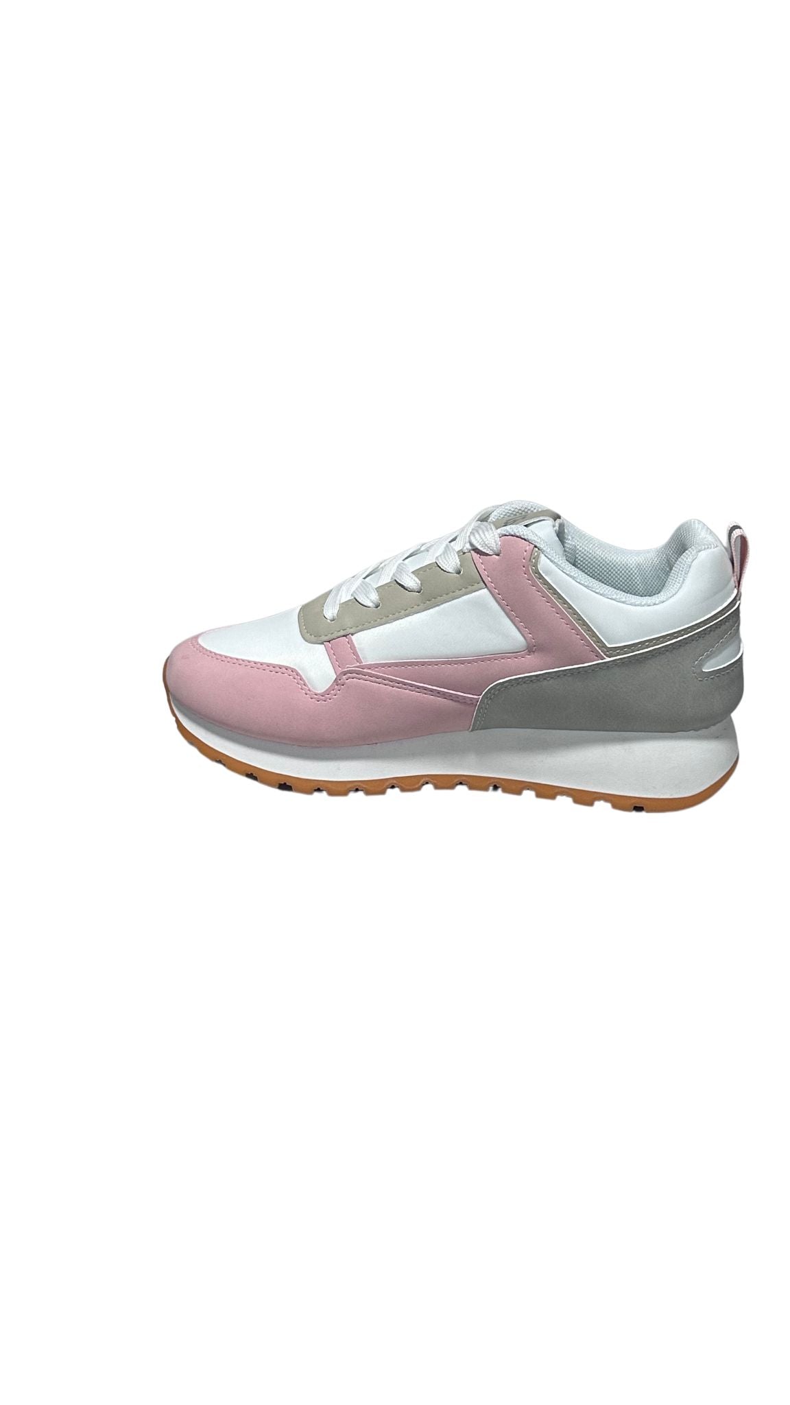 Zapatos Deportivos Casuales Dama Inglese Derby Blanco Rosa