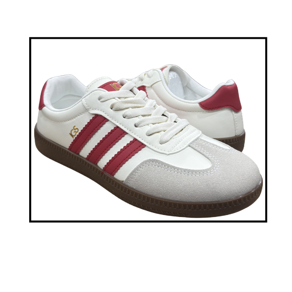 Zapatos Deportivos Casuales Dama Inglese levrone blanco rojo