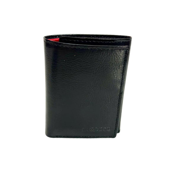 Billetera Cartera Para Caballero 100% Cuero Inglese Negra BI01