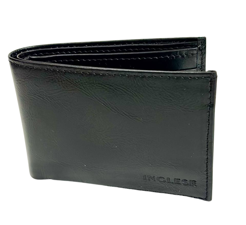Billetera Cartera Para Caballero 100% Cuero Inglese Negra BI02