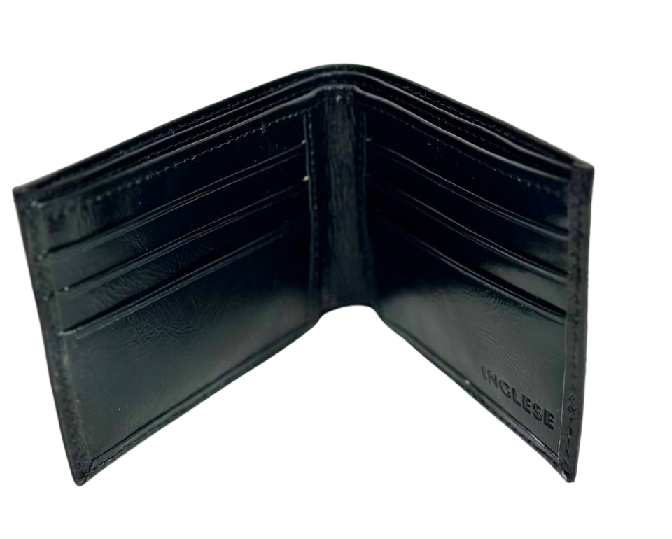Billetera Cartera Para Caballero 100% Cuero Inglese Negra BI02