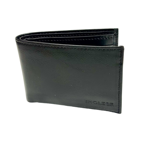 Billetera Cartera Para Caballero 100% Cuero Inglese Negra BI02