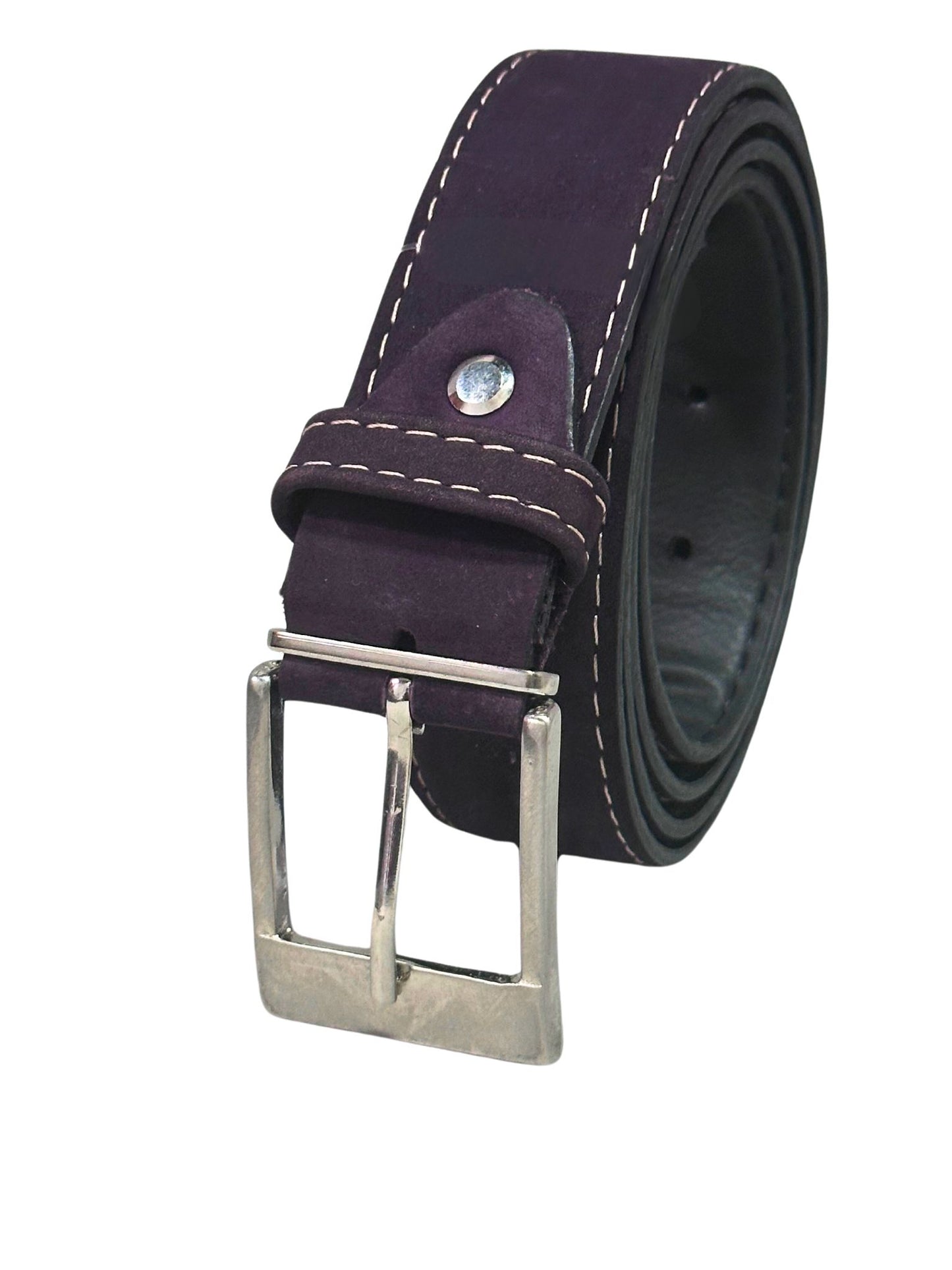 Correa Cinturon 100% Cuero gamuzado Inglese Uva NB