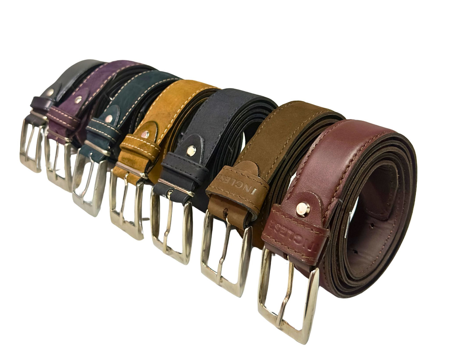 Correa Cinturon 100% Cuero gamuzado Inglese Miel NB