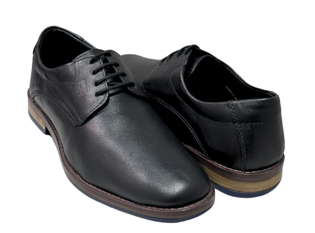 Zapato De Vestir Trenzas Caballero Inglese Hamburgo Negro HB988