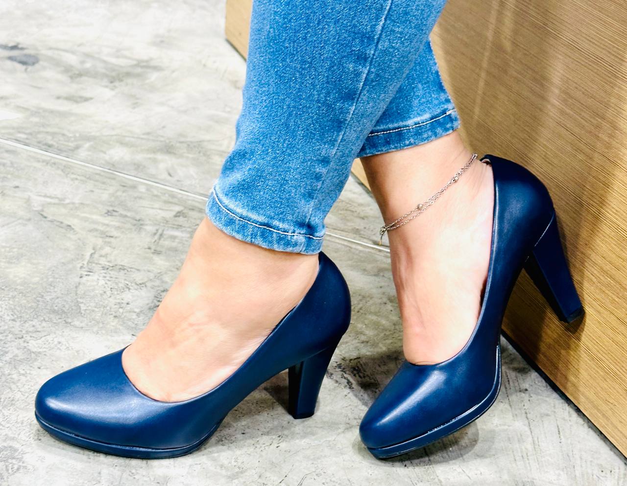 Tacon Zapato Para Dama Inglese Gianna Azul KZ0928-5