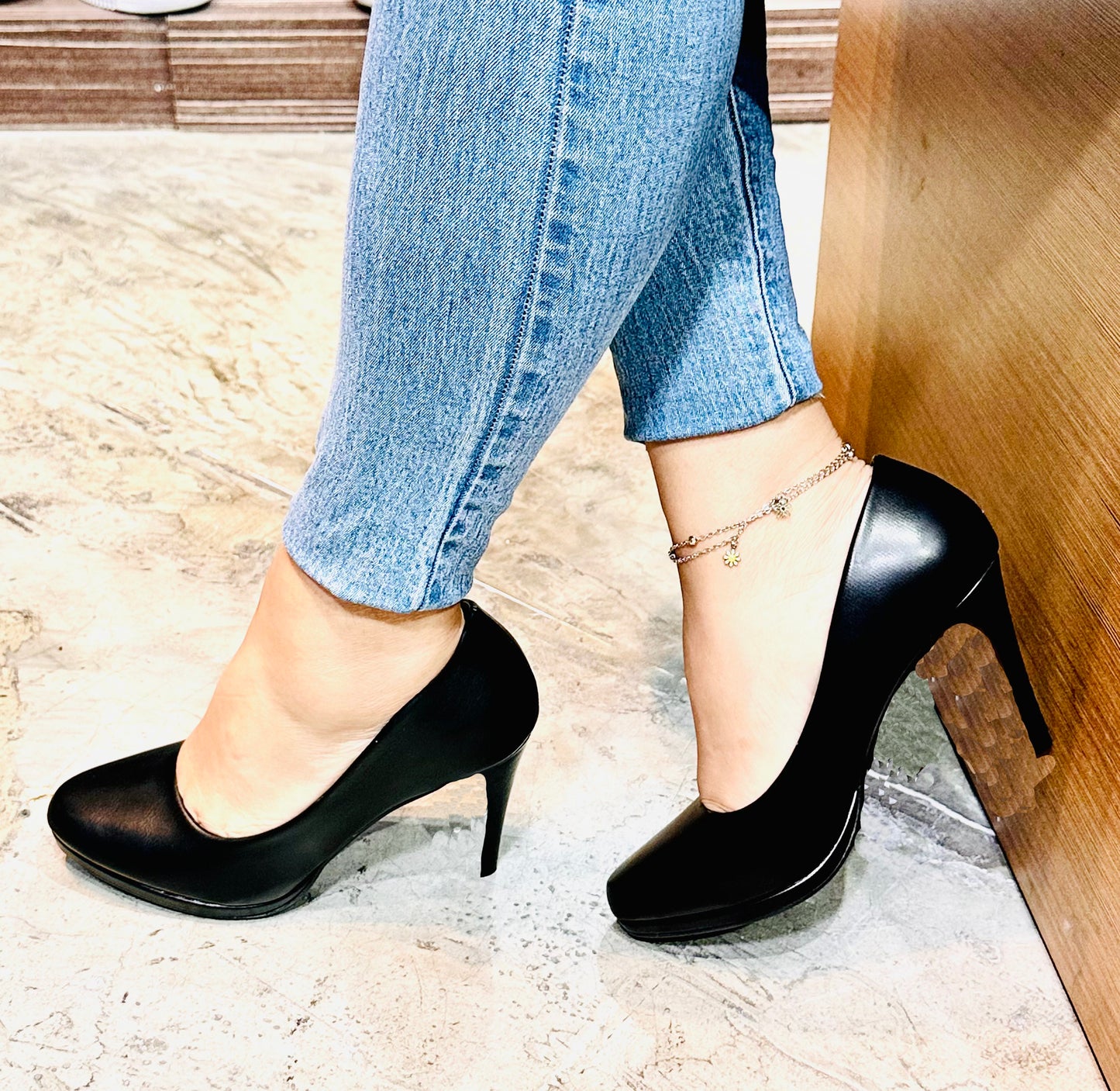 Tacon Alto Zapato Para Dama Inglese Isea Negro LSD43018