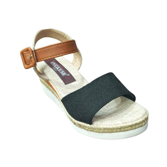 Sandalia Zapatilla Para Dama Inglese Luna Negro