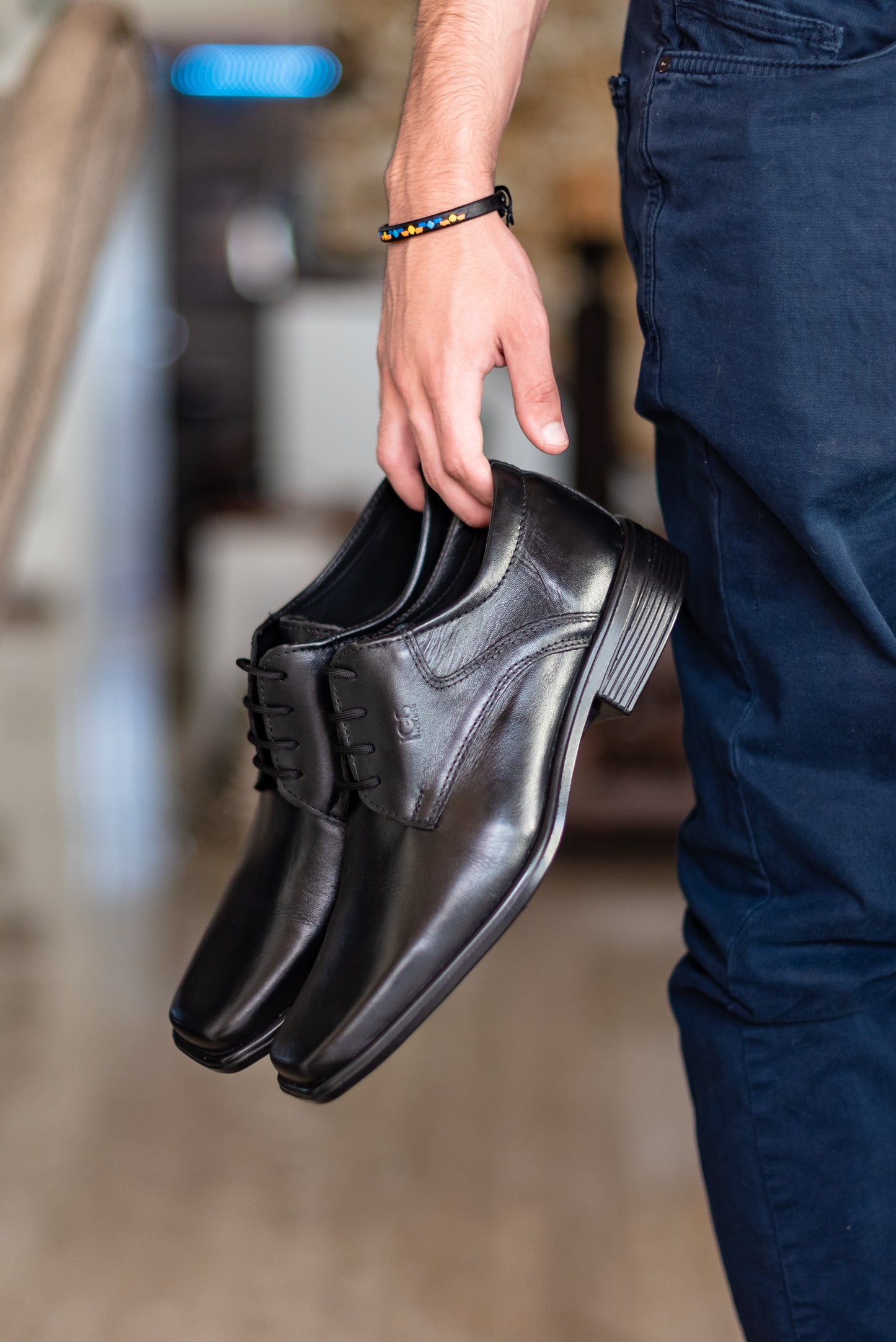 Zapato De Vestir Trenzas Caballero Inglese Levit Negro LV862