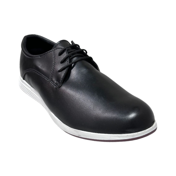 Zapato Casual Trenzas Caballero en piel Inglese Rimini Negro RM994
