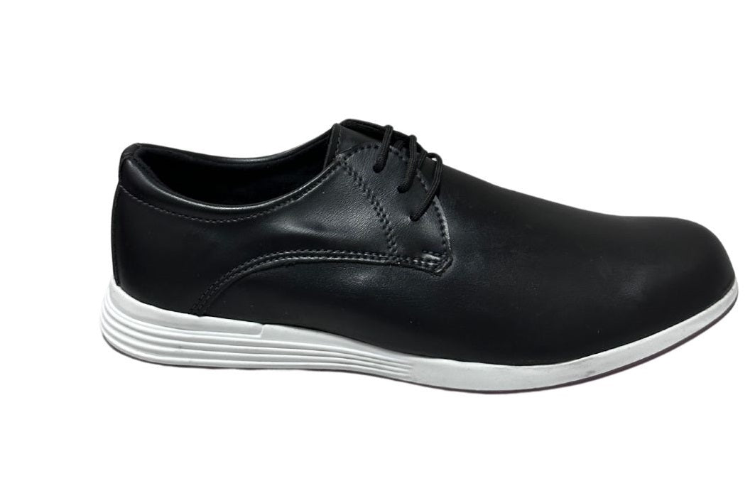 Zapato Casual Trenzas Caballero en piel Inglese Rimini Negro RM994