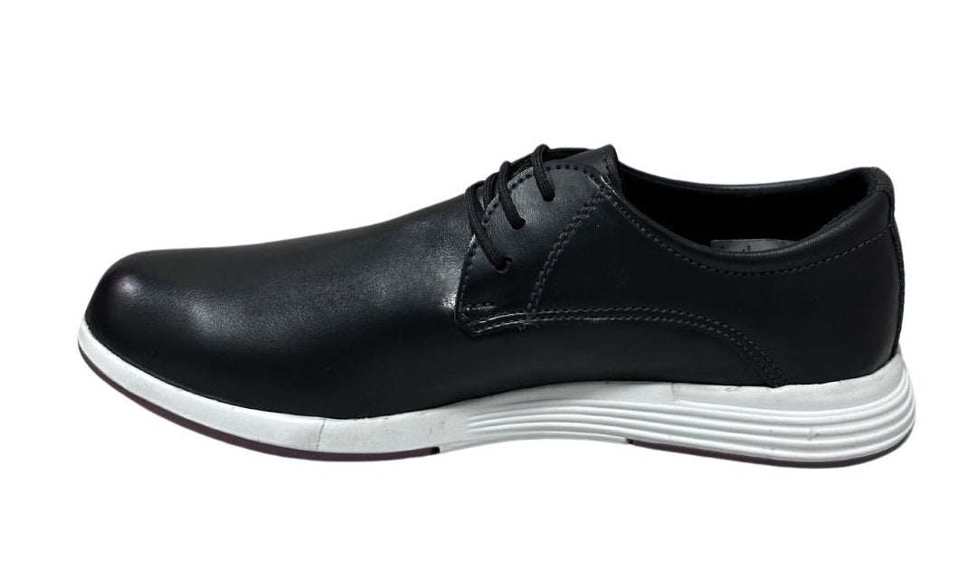 Zapato Casual Trenzas Caballero en piel Inglese Rimini Negro RM994