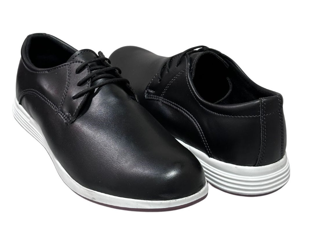 Zapato Casual Trenzas Caballero en piel Inglese Rimini Negro RM994