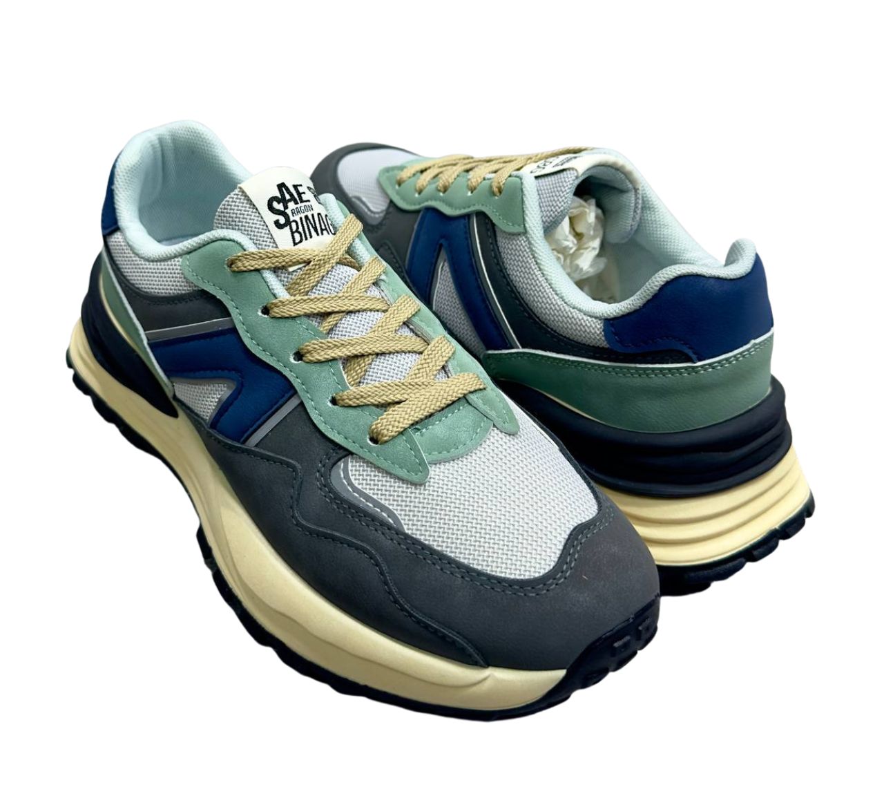 Zapatos Deportivos Casuales Caballero Inglese Jornet rt 1006 verde  gris