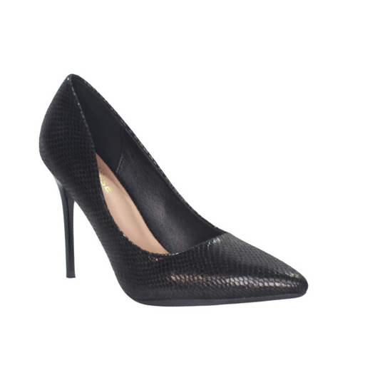 Tacon Zapato Para Dama Inglese Alessia Negro Serpiente 387531A