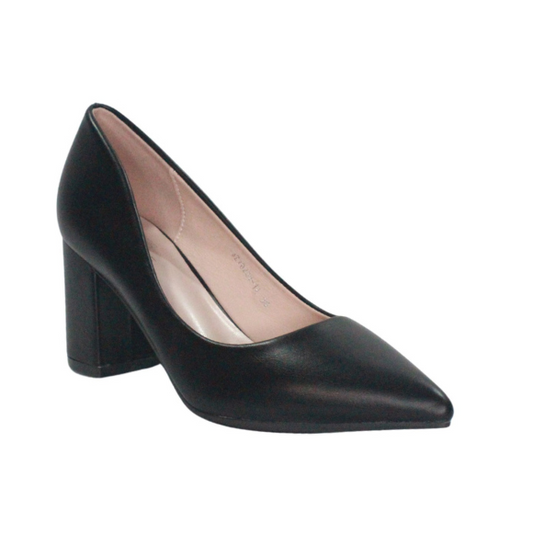 Tacon Grueso Zapato Para Dama Inglese Valeria Negro 3Z79231-1