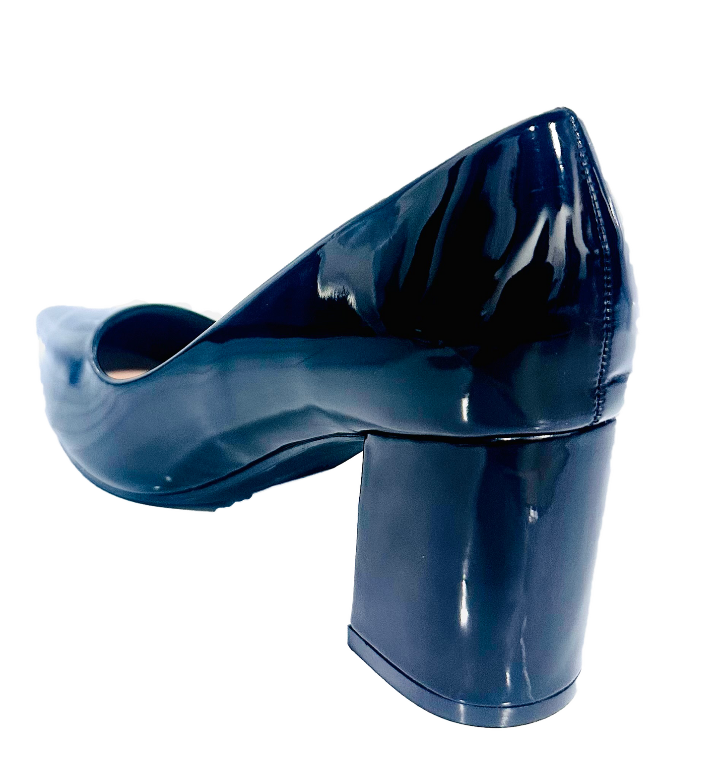 Tacon Grueso Zapato Para Dama Inglese Valeria Negro Patente 3Z79231-1
