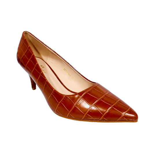 Tacon Bajo Zapato Para Dama Inglese Stella Camel Coco 3Z79245-1