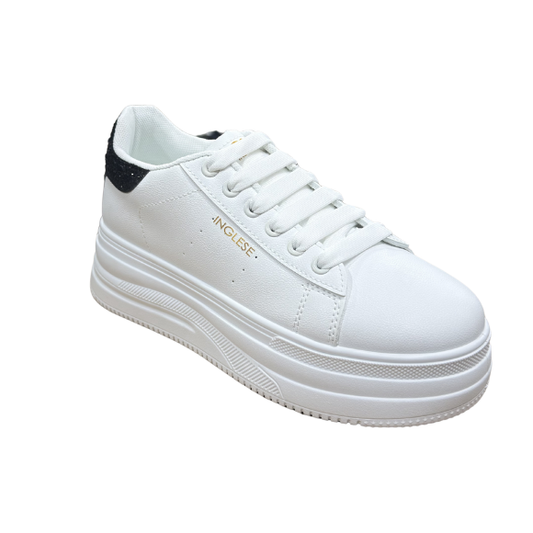 Zapatos Deportivos Casuales Dama Inglese Ondina blanco negro