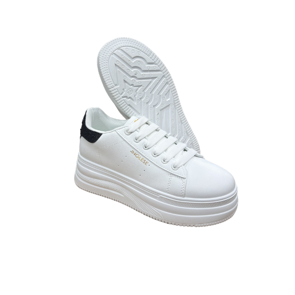 Zapatos Deportivos Casuales Dama Inglese Ondina blanco negro