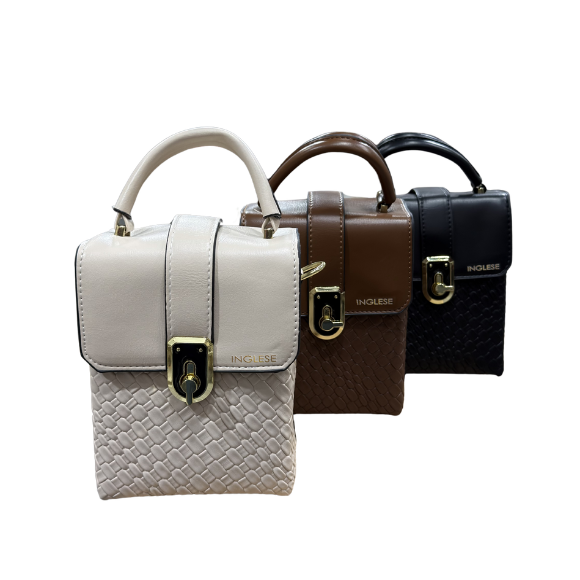 Cartera pequeña bandolera  de mujer elegante Inglese Ca-2039 crema
