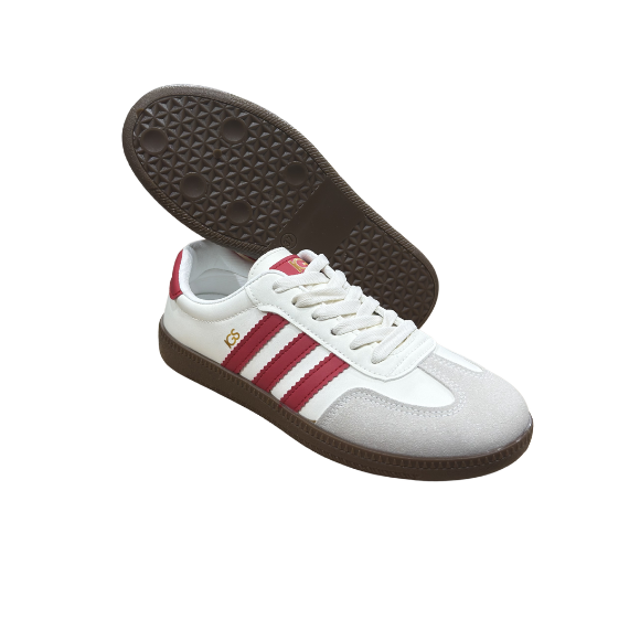 Zapatos Deportivos Casuales Dama Inglese levrone blanco rojo