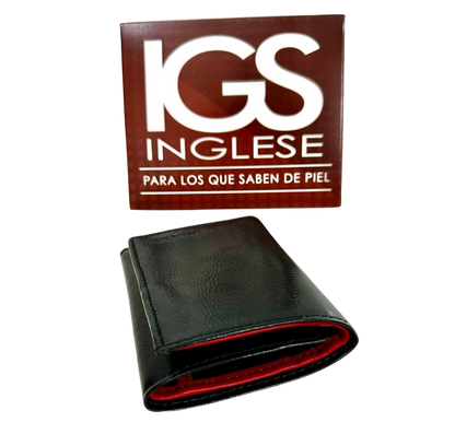Billetera Cartera Para Caballero 100% Cuero Inglese Negra VT BI01