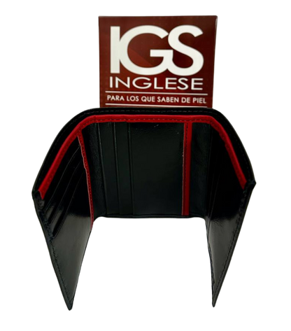 Billetera Cartera Para Caballero 100% Cuero Inglese Negra VT BI01
