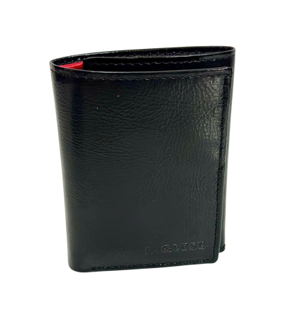 Billetera Cartera Para Caballero 100% Cuero Inglese Negra VT BI01