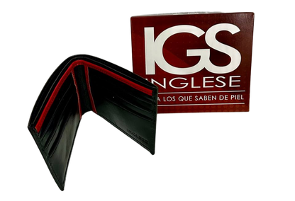 Billetera Cartera Para Caballero 100% Cuero Inglese Negra VT BI02
