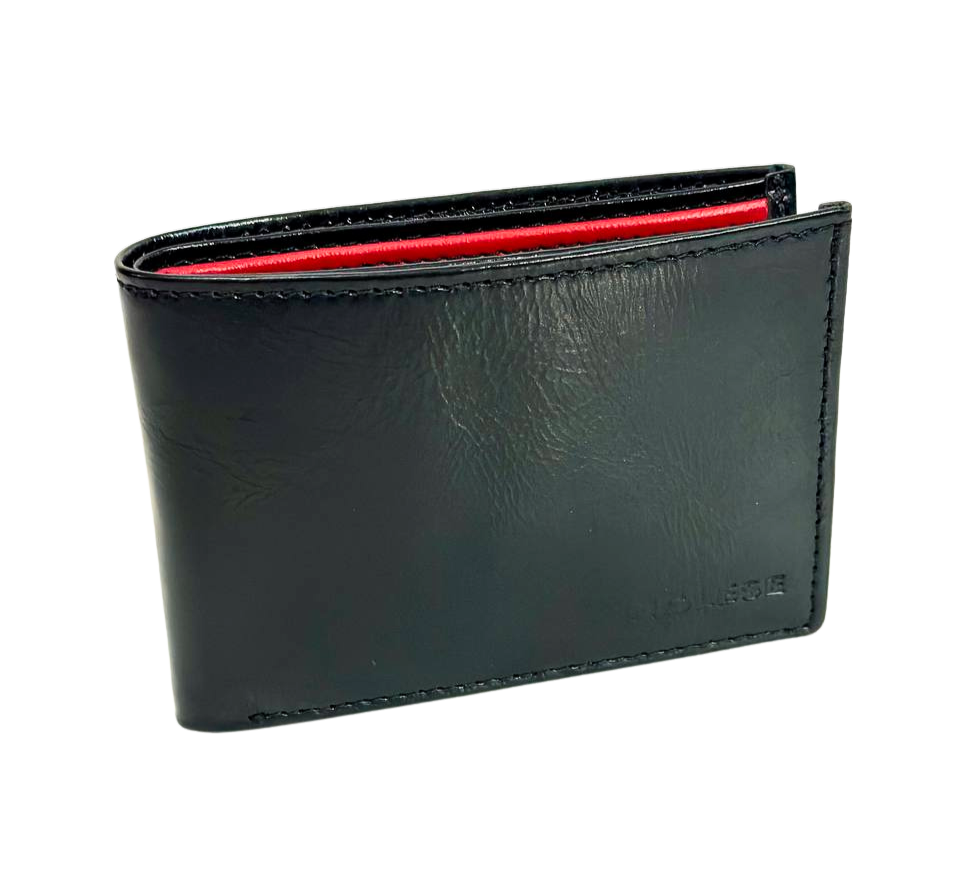 Billetera Cartera Para Caballero 100% Cuero Inglese Negra VT BI02