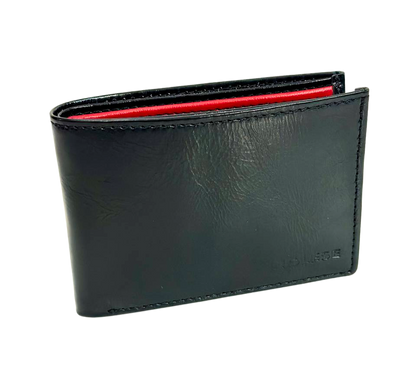Billetera Cartera Para Caballero 100% Cuero Inglese Negra VT BI02