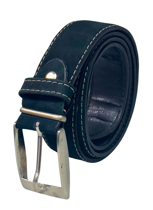 Correa Cinturon 100% Cuero Gamuzado Inglese Azul NB