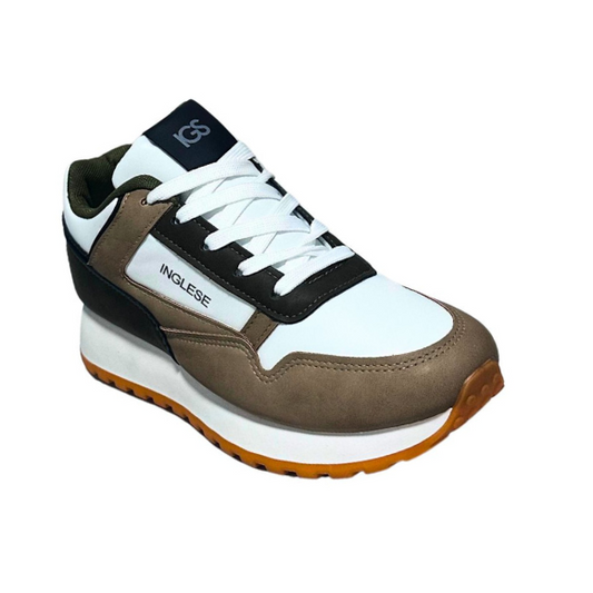 Zapatos Deportivos Casuales Dama Inglese Derby Blanco Beige