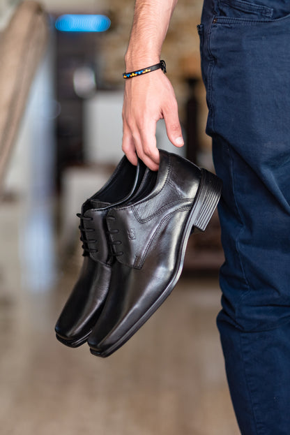 Zapato De Vestir Trenzas Caballero Inglese Levit Negro LV862