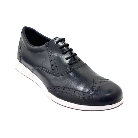 Zapato Casual Trenzas Caballero Inglese Rimini Negro Napa RM936