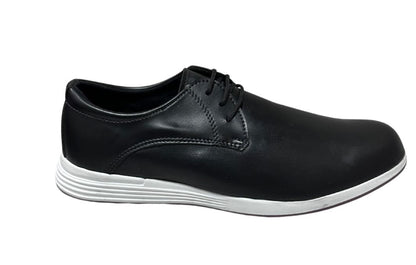 Zapato Casual Trenzas Caballero en piel Inglese Rimini Negro RM994