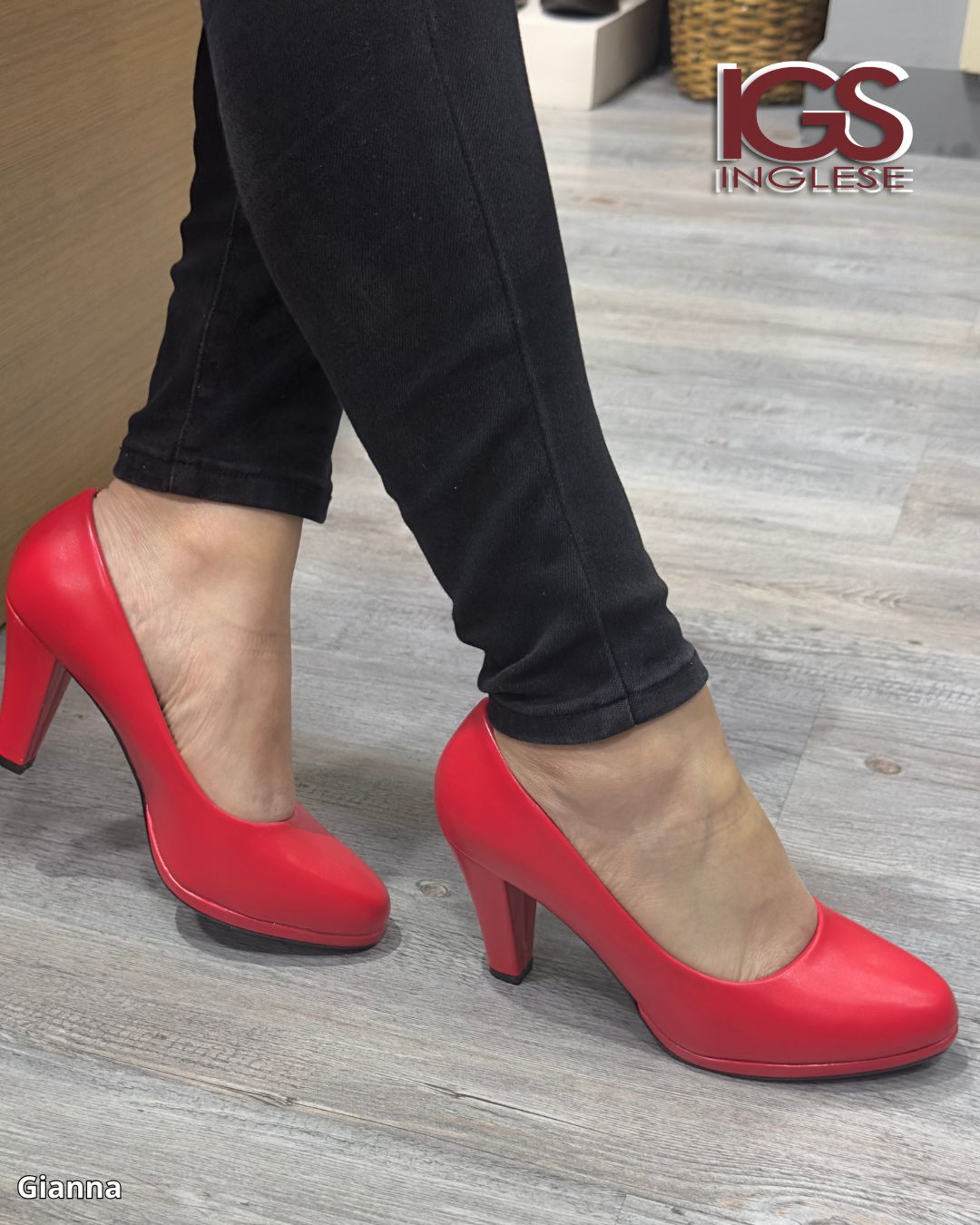 Tacon Zapato Para Dama Inglese Gianna Rojo KZ0929-5