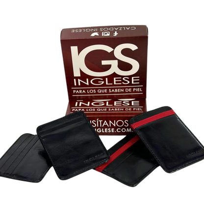 Tarjetero Cartera Para Caballero 100% Cuero Inglese Negro TA04