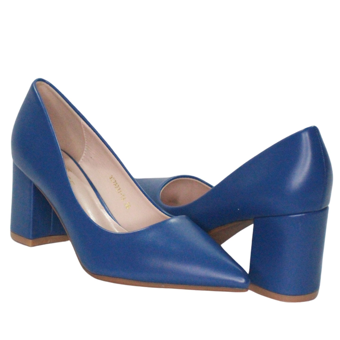 Tacon Grueso Zapato Para Dama Inglese Valeria Azul 3Z79231-1