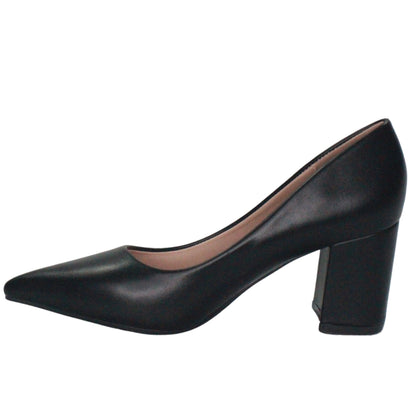 Tacon Grueso Zapato Para Dama Inglese Valeria Negro 3Z79231-1