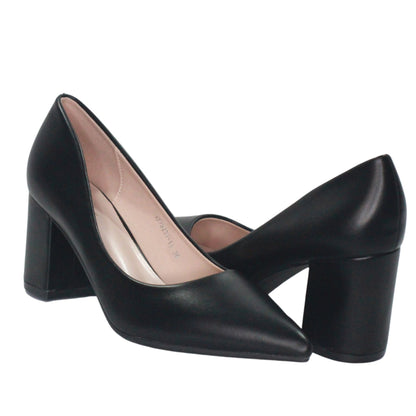 Tacon Grueso Zapato Para Dama Inglese Valeria Negro 3Z79231-1