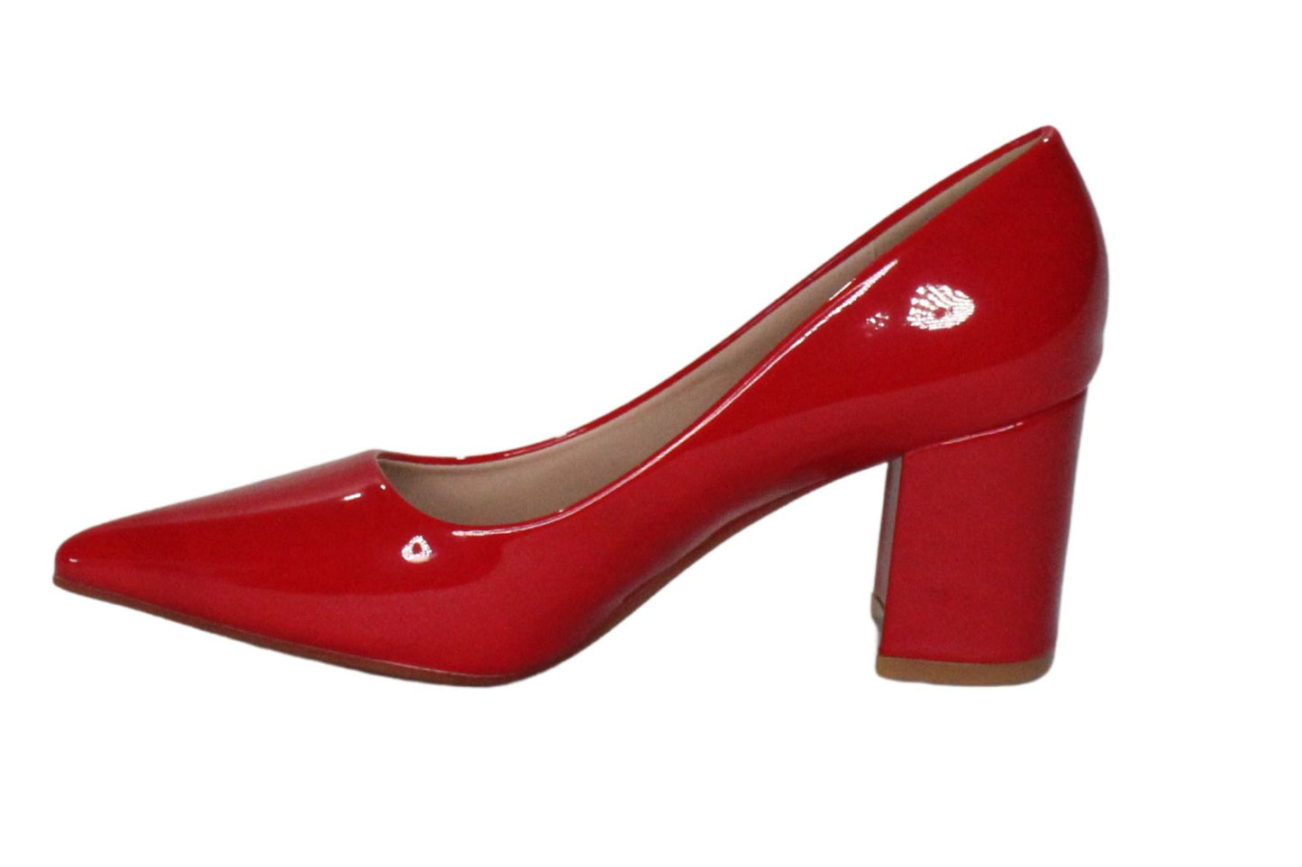Tacon Grueso Zapato Para Dama Inglese Valeria Rojo Patente 3Z79231-1