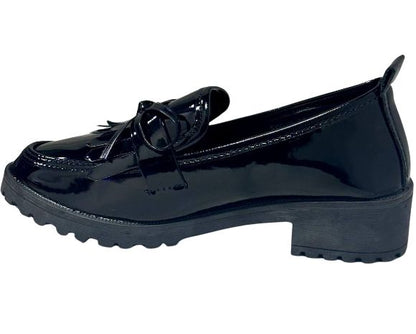 Zapato Casual Mocasín Dama Inglese Varese Negro Patente FC01